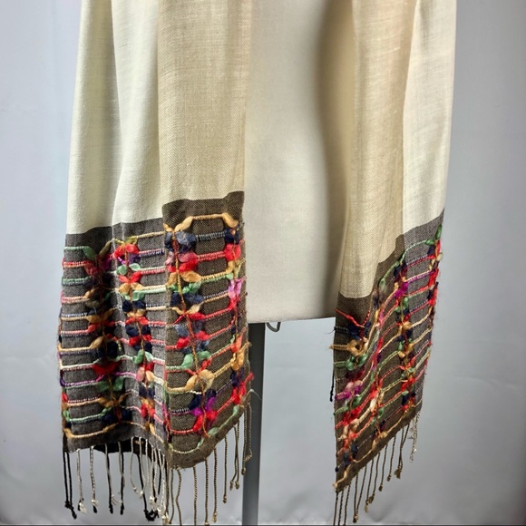 Woven Pashmina & Neutral Striped Scarf Bundle - Picture 10 of 16